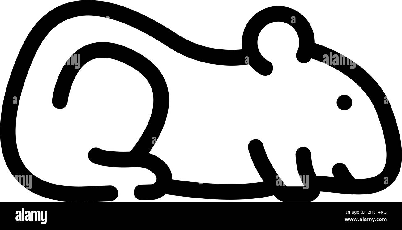 illustration vectorielle de l'icône de la ligne d'animal de compagnie du hamster Illustration de Vecteur