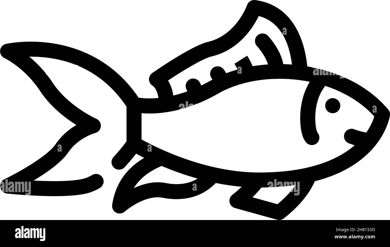 illustration vectorielle d'icône de ligne aquatique de poisson Illustration de Vecteur