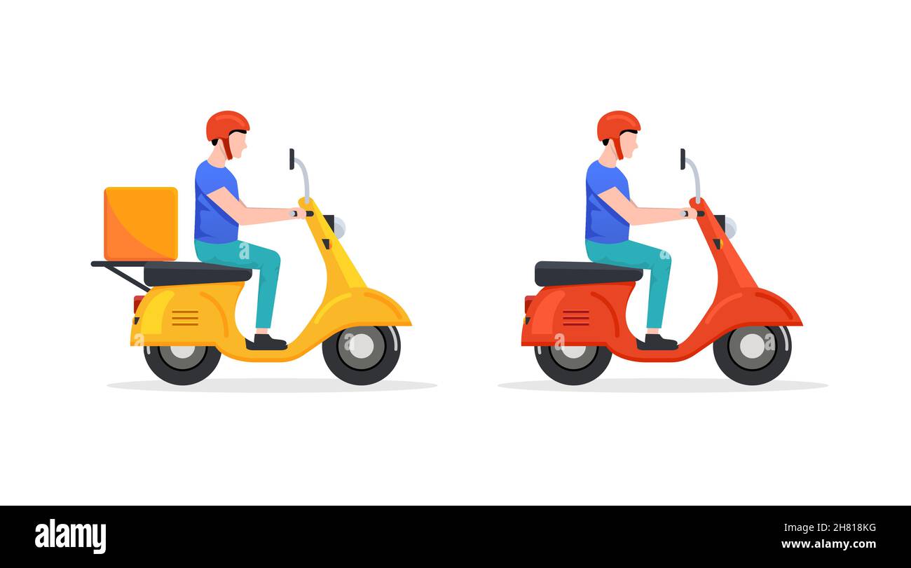 Icône du logo de moto liveur. Scooter vélo vecteur Icon Express livraison gratuite Illustration de Vecteur
