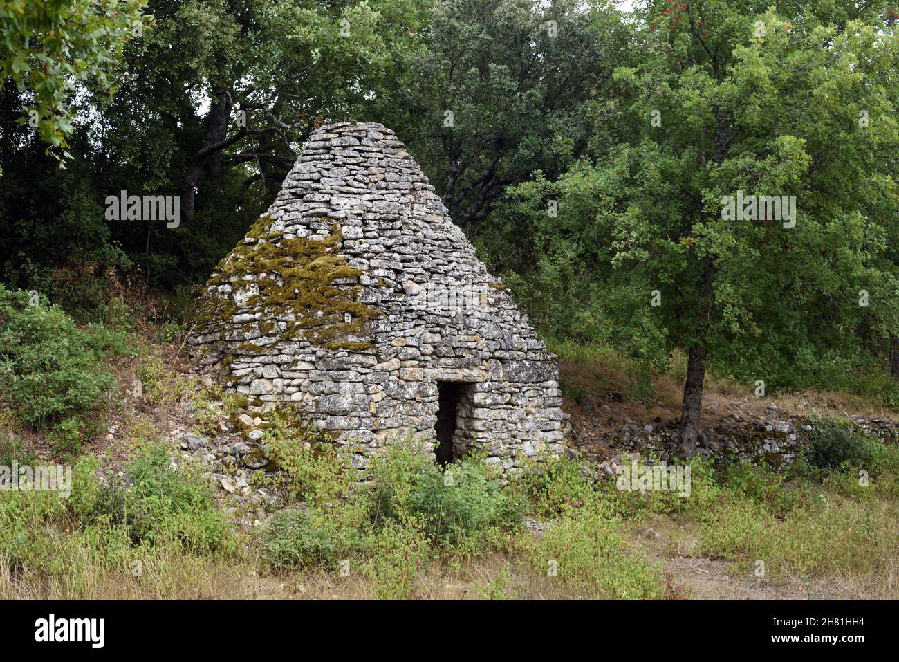 Cabane traditionnelle en pierre sèche connue sous le nom de Borie dans le Parc régional du Luberon Vaucluse Provence France Banque D'Images