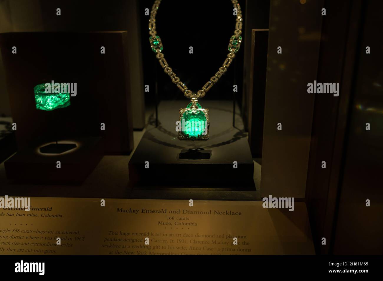 Bijoux Green Emerald Gem au Smithsonian Museum Banque D'Images