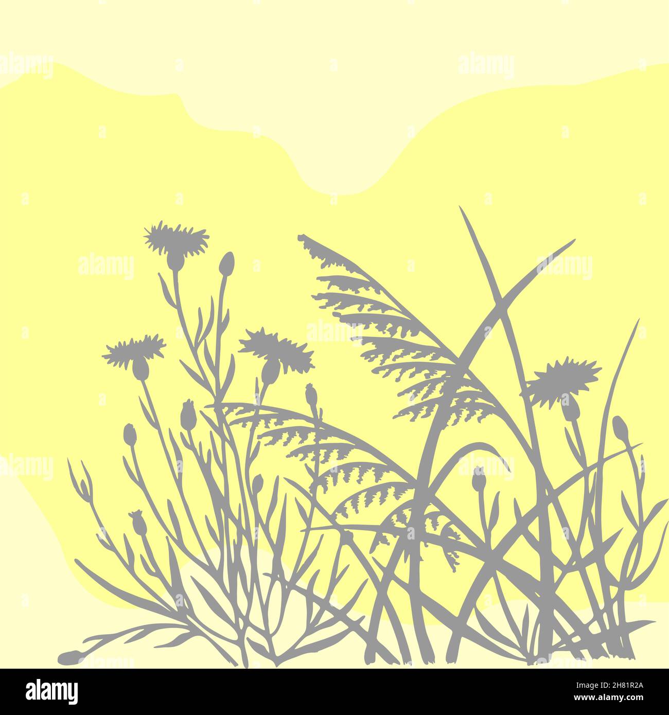 illustration d'herbes de champ dans des couleurs pastel Illustration de Vecteur