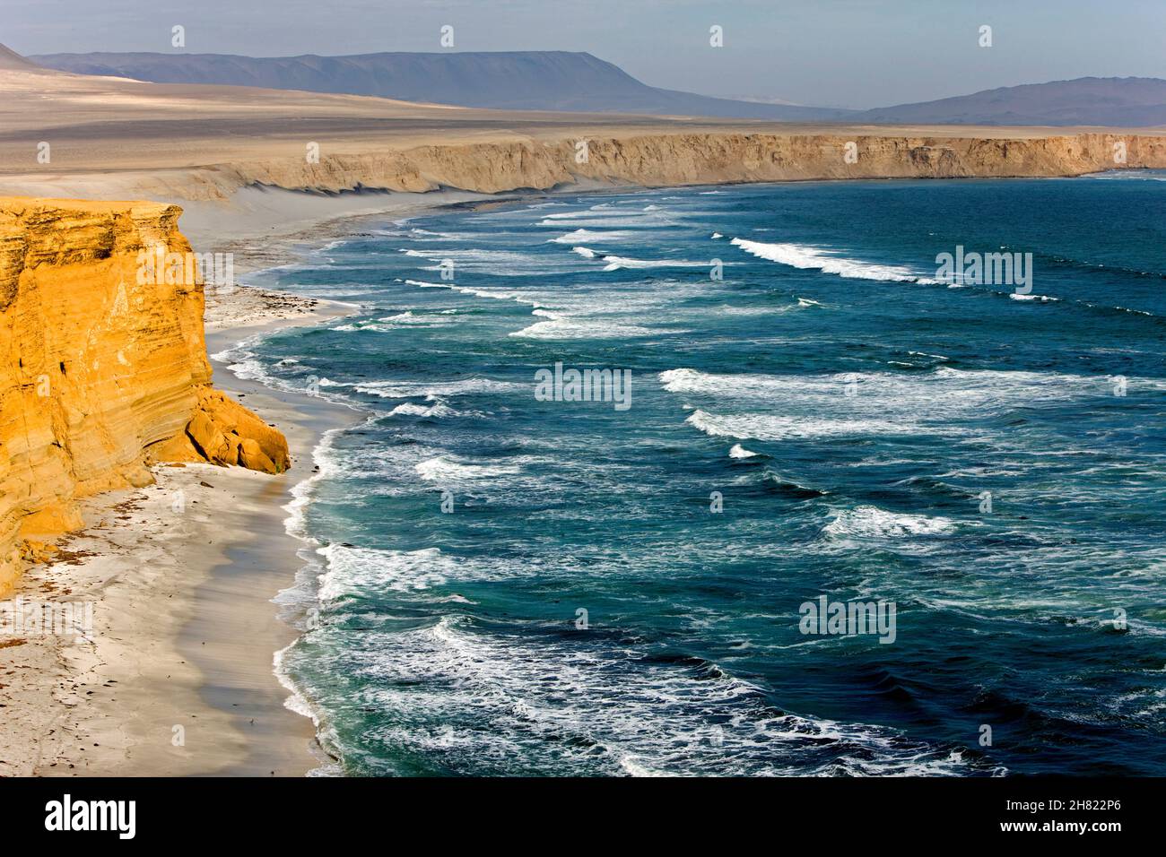 Paysage dans le Parc National de Paracas, Pérou Banque D'Images