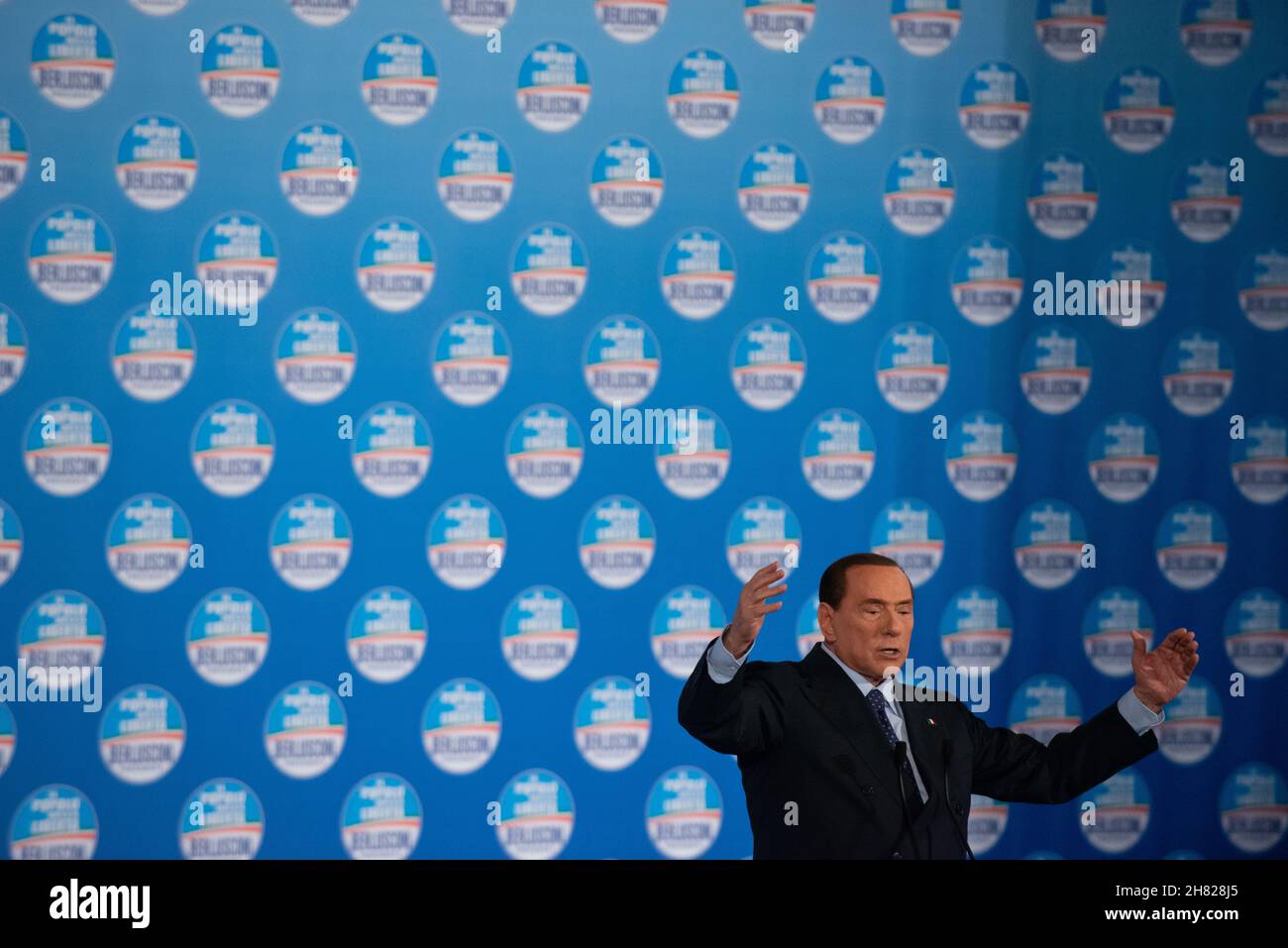 Rome, Italie 07/02/2013: Présentation des listes PDL, Auditorium della Conciliazione.Silvio Berlusconi.© Andrea Sabbadini Banque D'Images