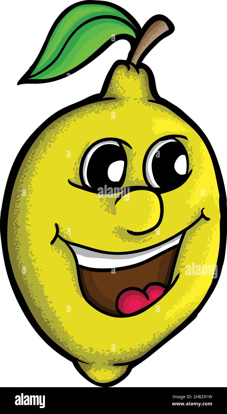 Citron avec sourire, illustration vectorielle Illustration de Vecteur