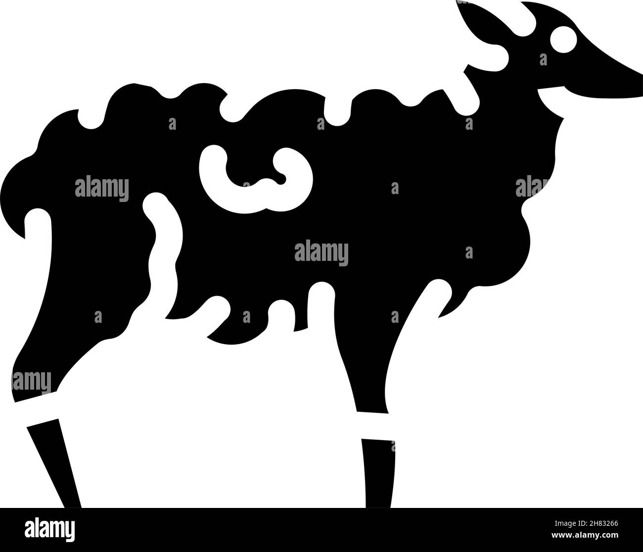 illustration vectorielle d'icône de glyphe d'animal de ferme de mouton Illustration de Vecteur