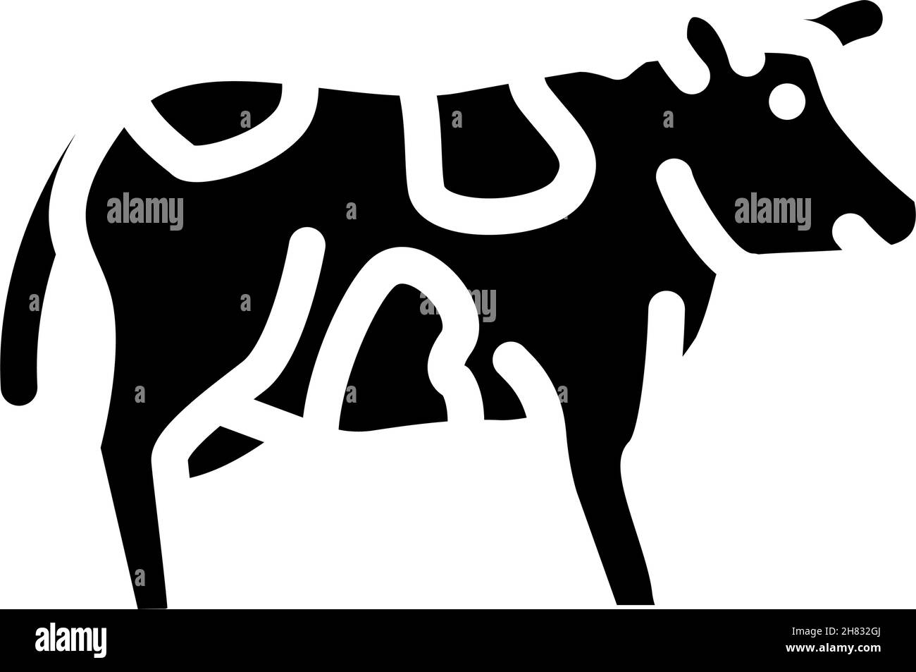 illustration vectorielle d'icône de glyphe d'animal de ferme de vache Illustration de Vecteur
