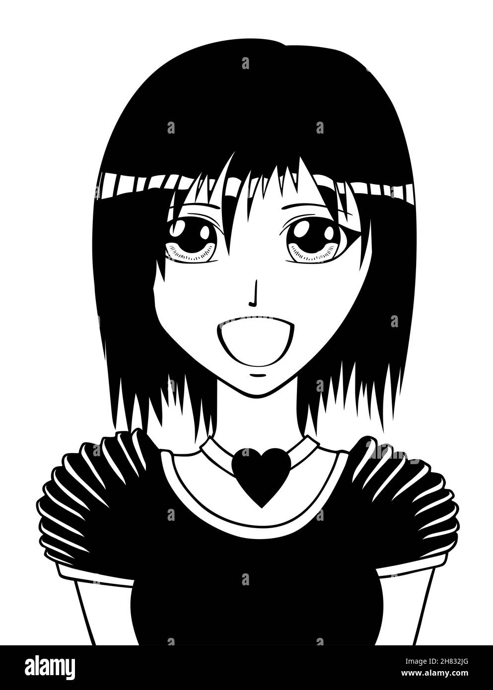 Jeune fille manga, illustration vectorielle Illustration de Vecteur