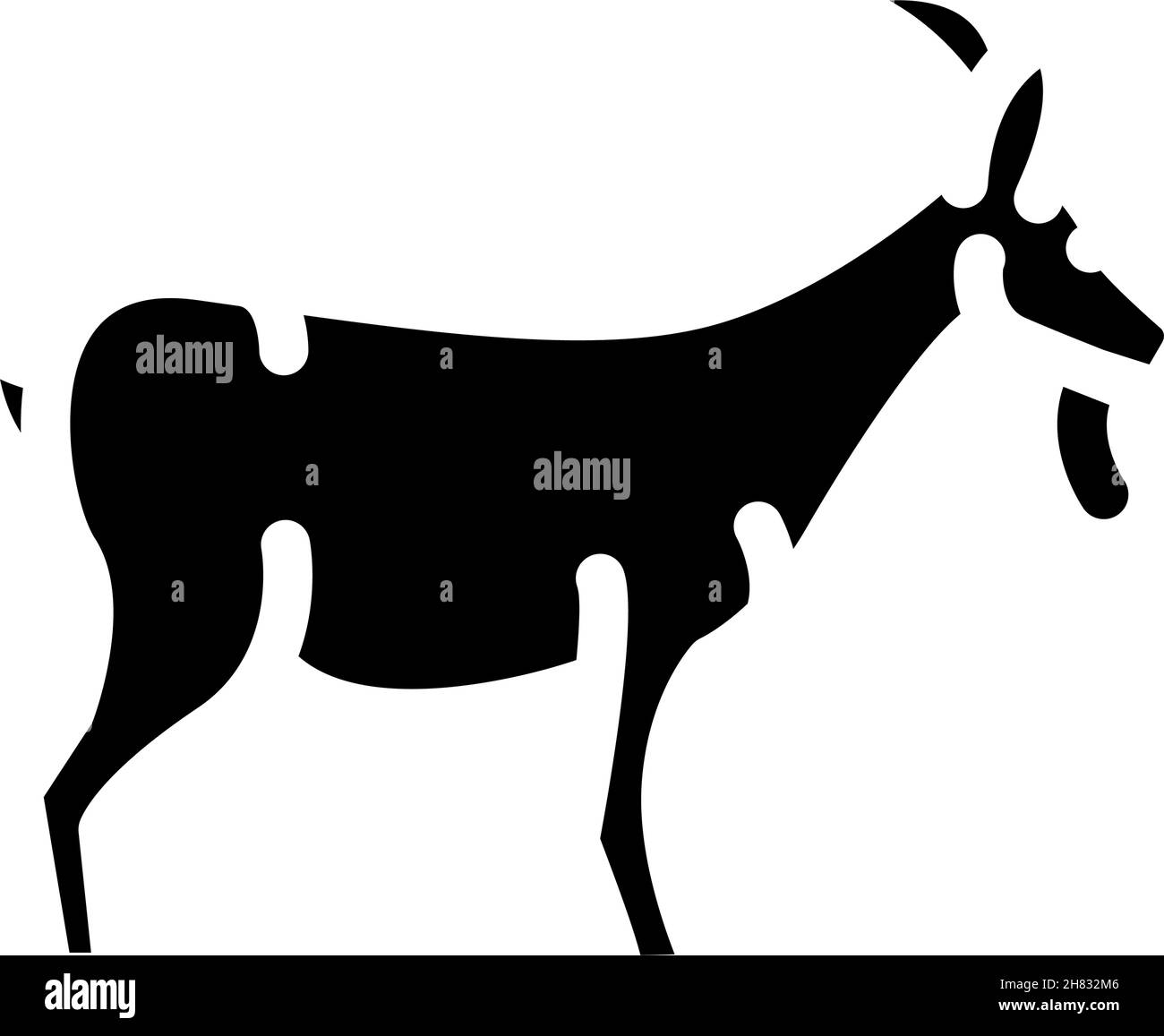 illustration vectorielle d'icône de glyphe d'animal de ferme de chèvre Illustration de Vecteur