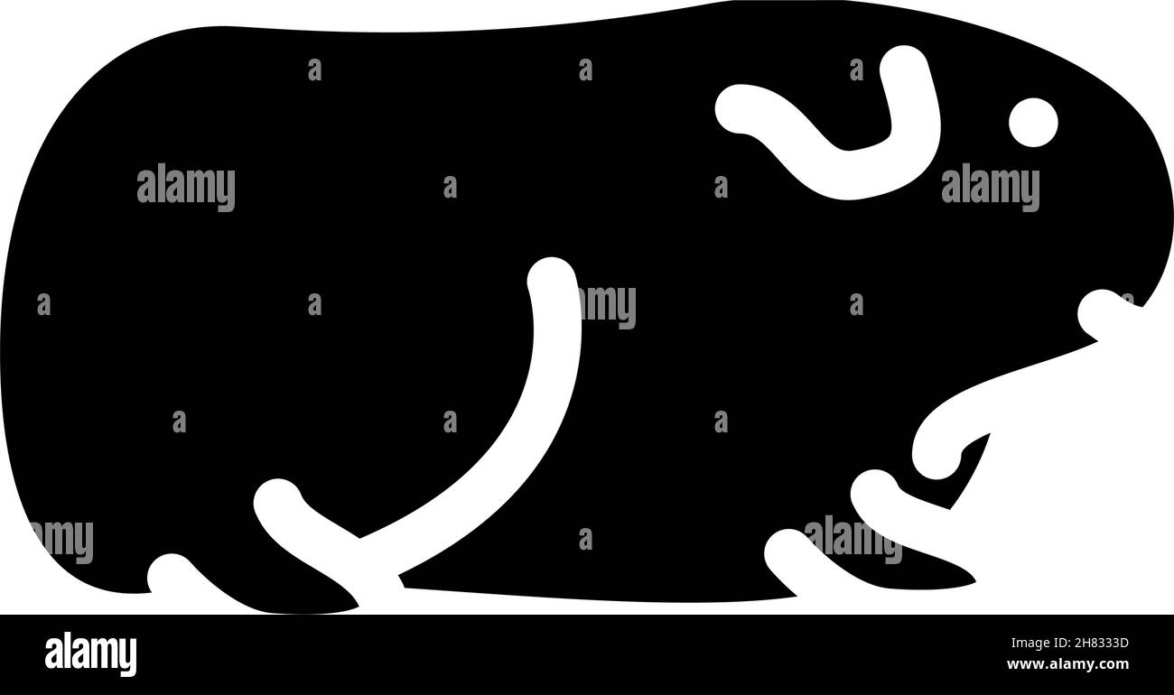 illustration d'un vecteur d'icône de glyphe d'animal domestique de cobaye Illustration de Vecteur