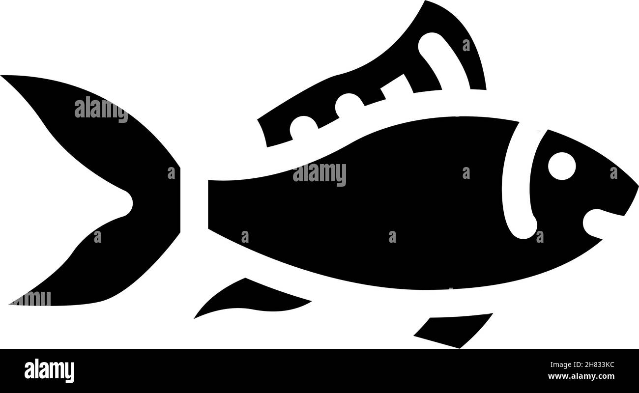 illustration d'un vecteur d'icône de glyphe aquatique de poisson Illustration de Vecteur