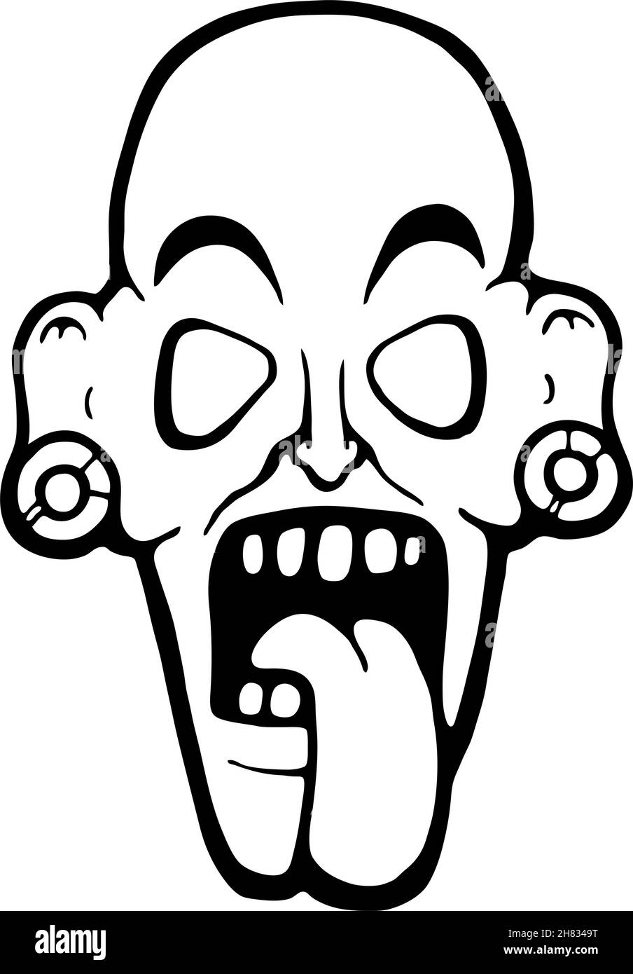 Visage zombie laid, illustration vectorielle Illustration de Vecteur