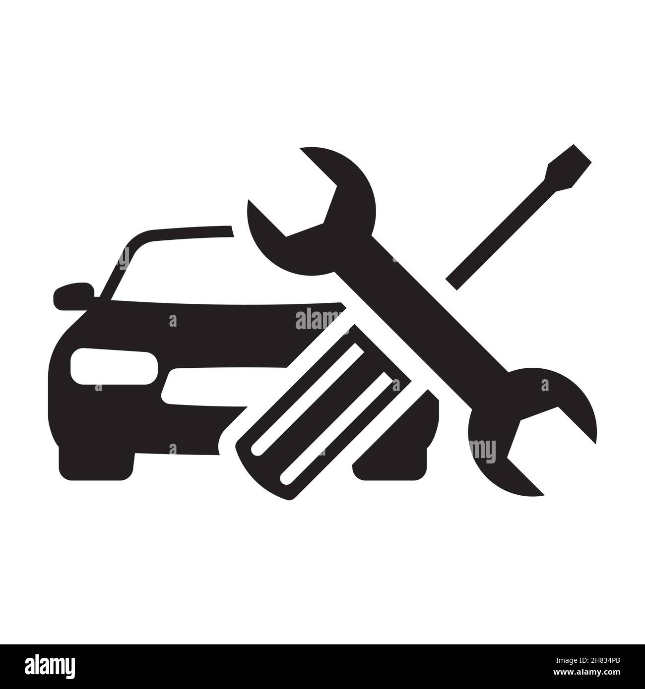 Concept de service à la clientèle, assistance voiture et transport.Icône simple isolée sur fond blanc. Illustration de Vecteur