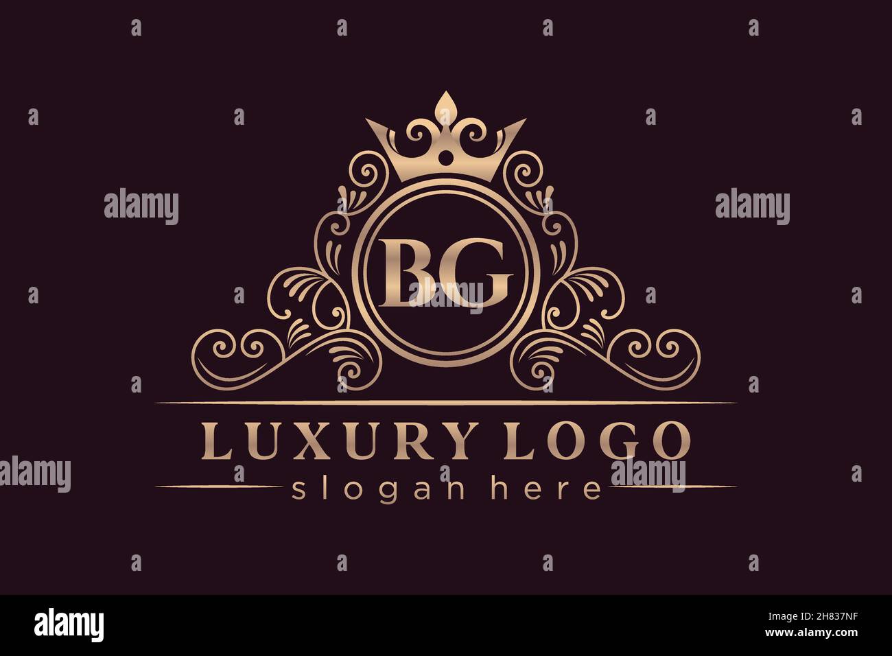 BG lettre initiale Or calligraphique féminin floral dessiné à la main heraldic monogramme ancien style vintage luxe logo design Premium Illustration de Vecteur