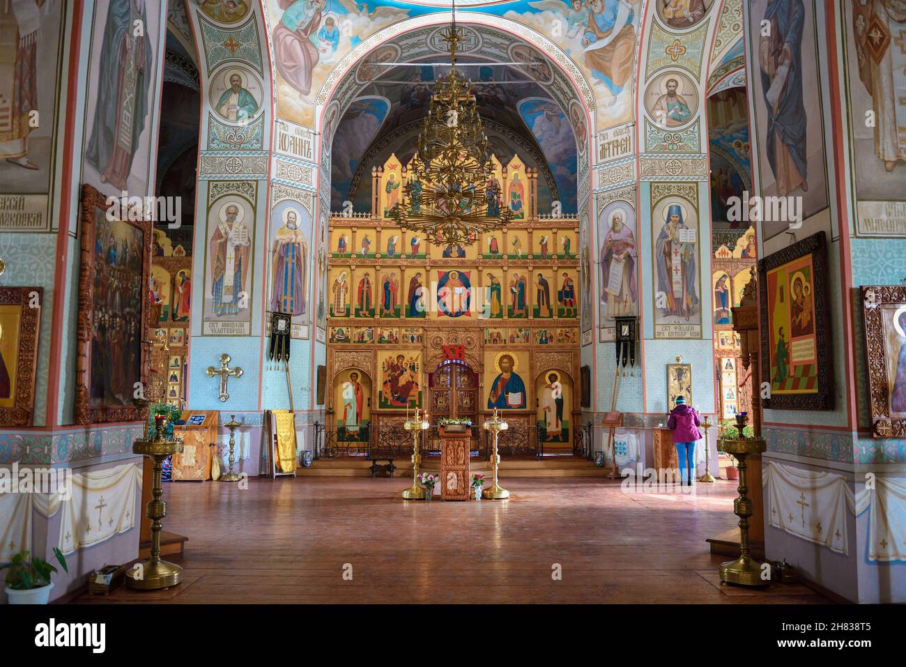 THERMES-ZAULOK, RUSSIE - 05 OCTOBRE 2021 : intérieur de l'ancienne église de la Transfiguration du Sauveur Banque D'Images