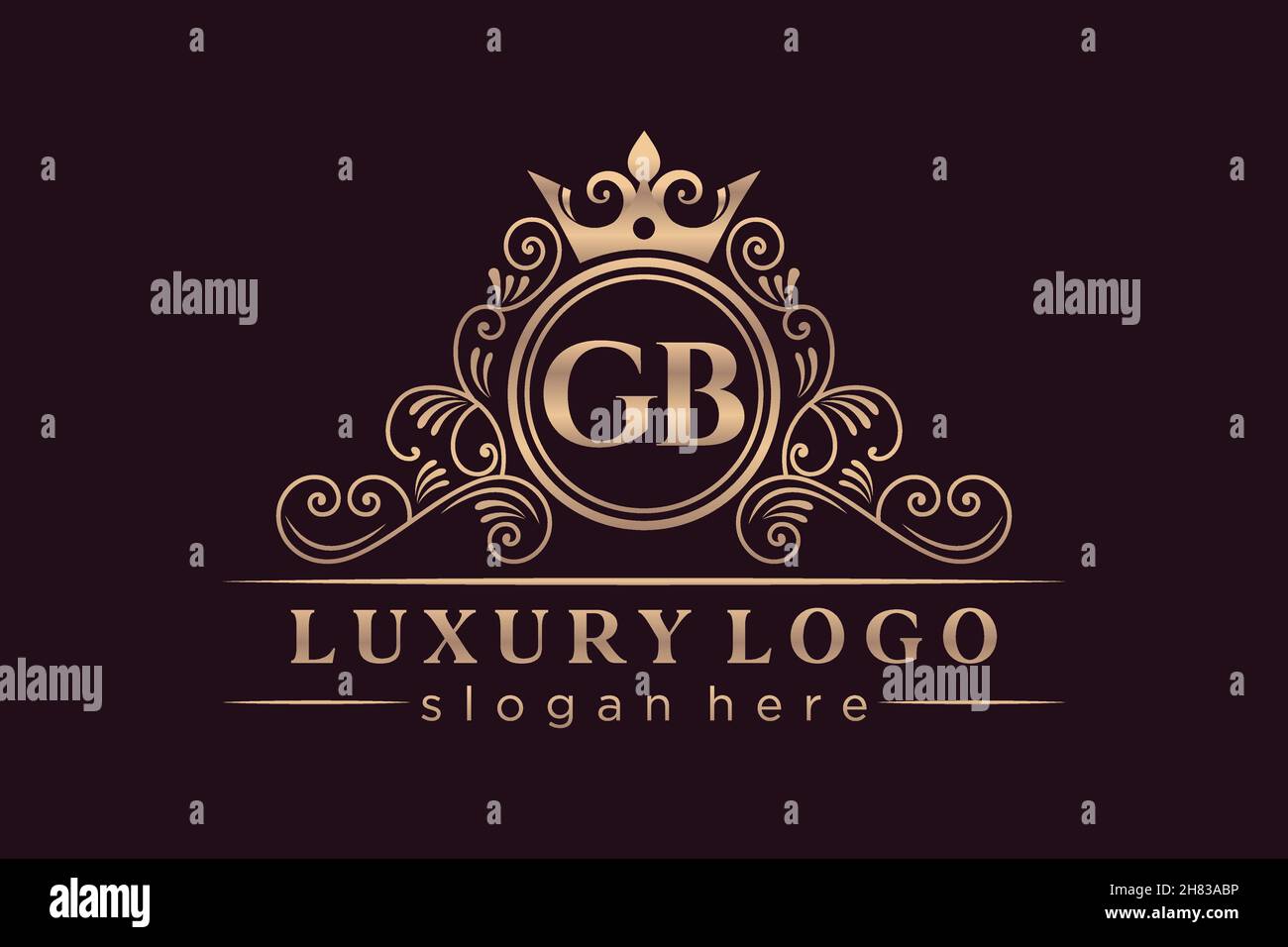 GB lettre initiale Or calligraphique féminin floral dessiné à la main heraldic monogramme ancien style vintage luxe logo design Premium Illustration de Vecteur