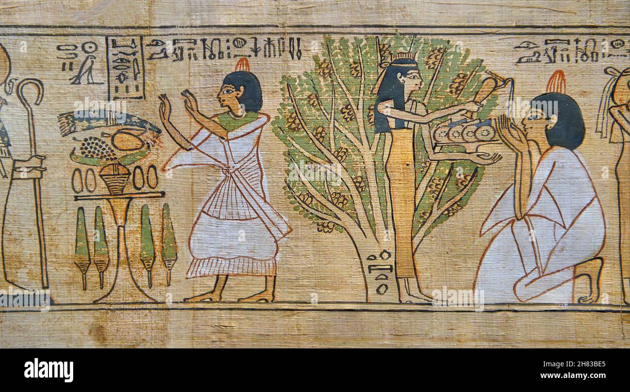 L'ancien livre égyptien des morts papyrus de défilement pour Chonsu-mes, c 100 av. J.-C., 21e dynastie, Thèbes.Kunsthistorisches Muesum Vienne AS 3859.Papyrus, L Banque D'Images