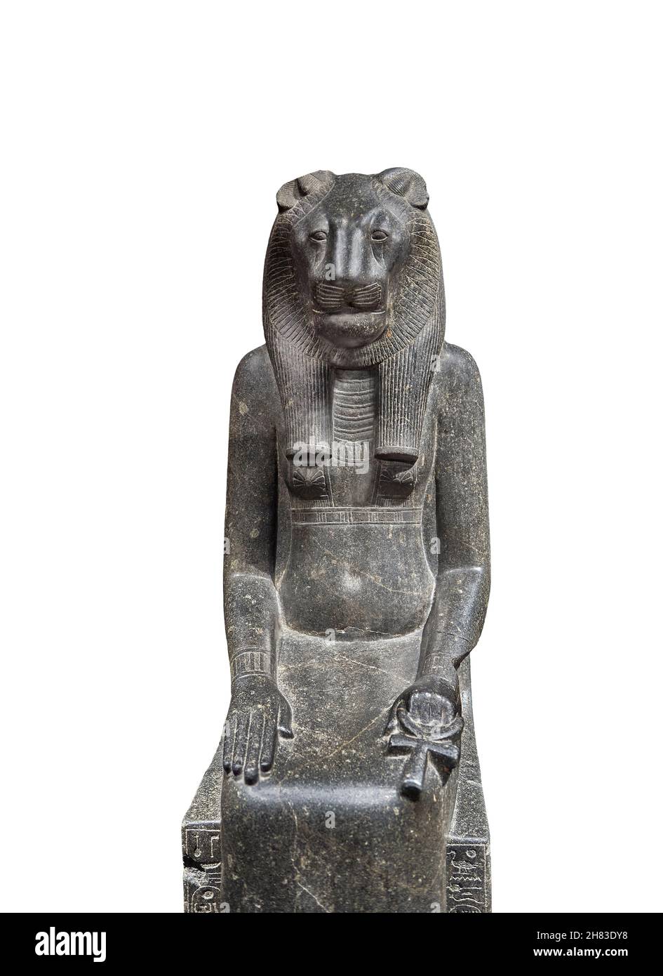 Ancienne statue égyptienne assise de la déesse Sakhmet, 1410- 1372 BC 16e dynastie, Temple de Mut Karnak.Kunsthistorisches Muesum Vienne inv AS 78.DIO Banque D'Images