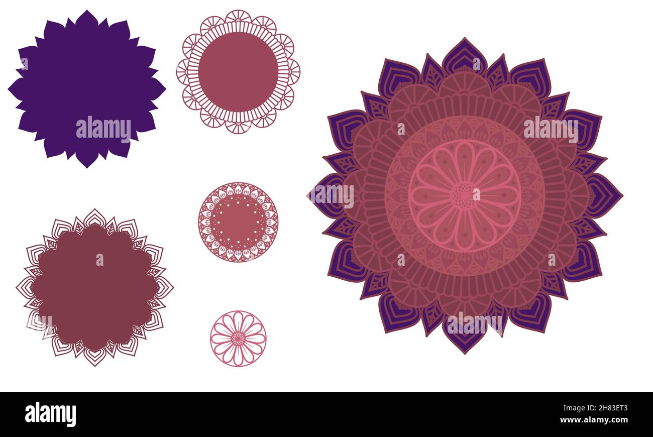 Mandala.Éléments décoratifs ethniques.Arrière-plan dessiné à la main. Illustration de Vecteur