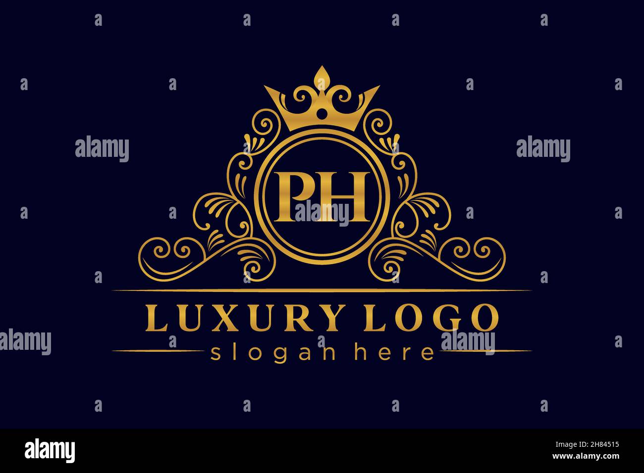 PH lettre initiale Or calligraphique féminin floral dessiné à la main heraldic monogramme ancien style vintage luxe logo design Premium Illustration de Vecteur