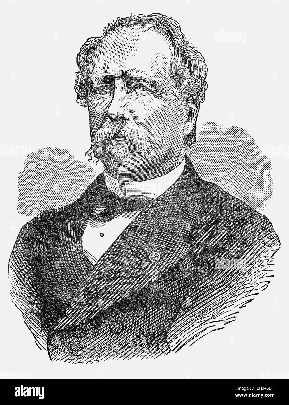 Un portrait du président Patrice de MacMahon, marquis de MacMahon (1808-1893) de la fin du XIXe siècle, était un général et un homme politique français, avec la distinction de Maréchal de France.Descendant de Mahon, fils de Muirchertach au Briain, Haut roi d'Irlande, il a été chef d'État de France de 1873 à 1875 et président de France de 1875 à 1879. Banque D'Images