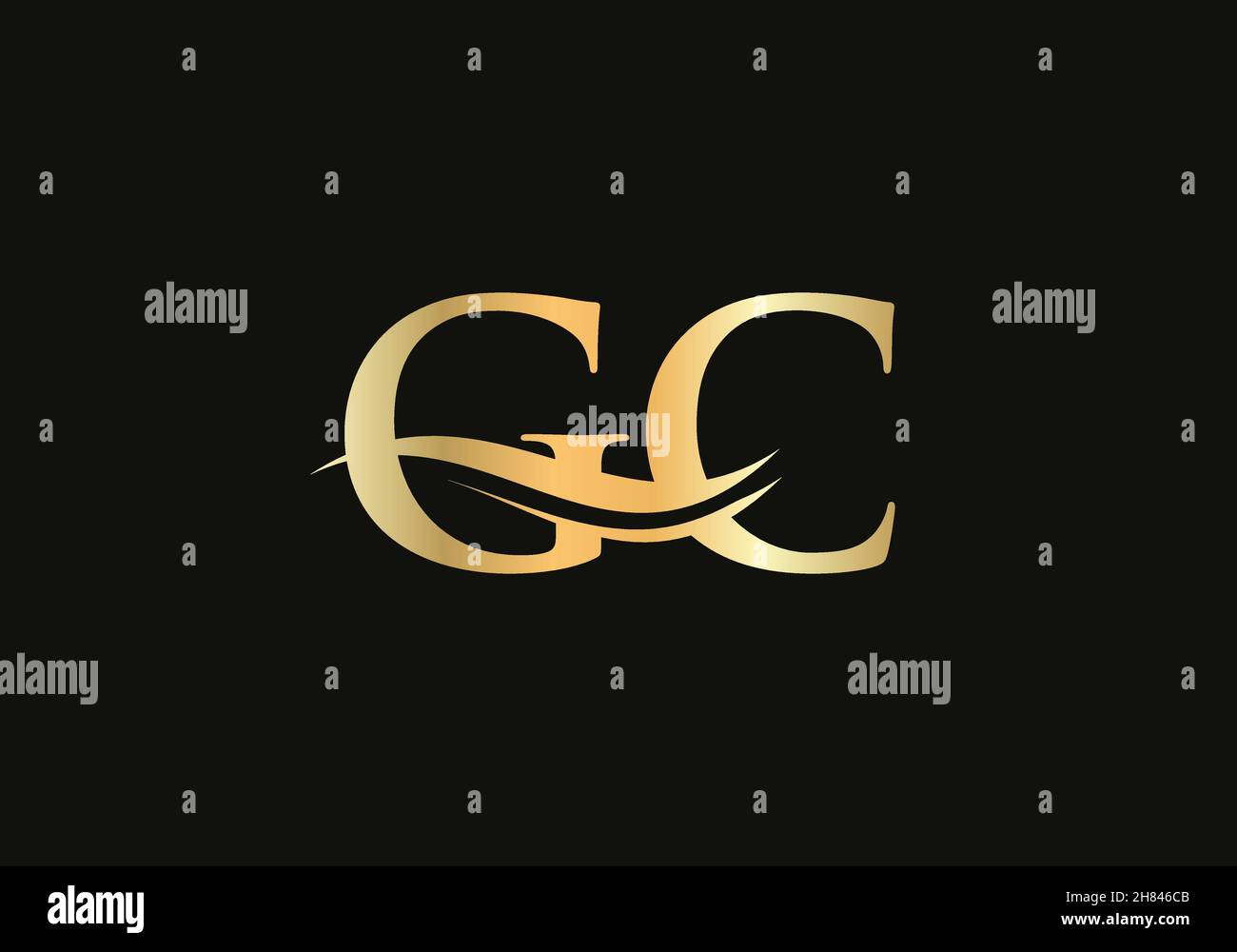 Logo GC lettre Gold initial.Logo GC tendance et moderne Illustration de Vecteur