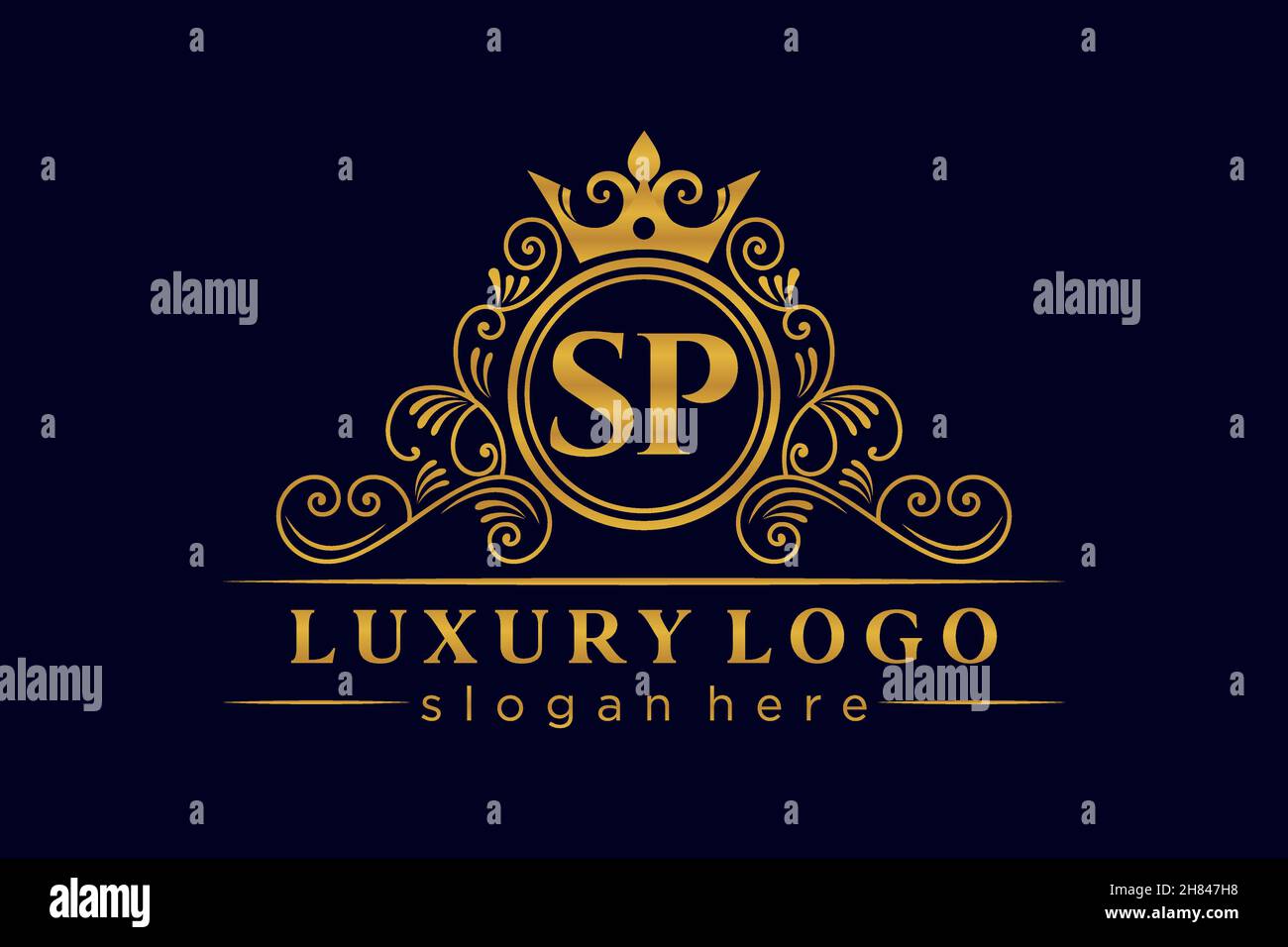 SP lettre initiale Or calligraphique féminin floral dessiné à la main heraldic monogramme ancien style vintage luxe logo design Premium Illustration de Vecteur