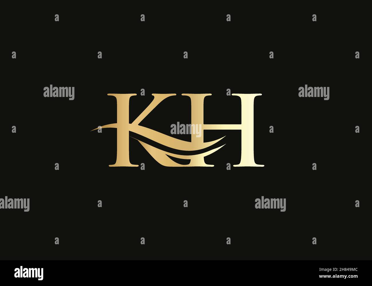 Lettre initiale du monogramme logo KH design Vector.Logo KH avec style moderne et tendance Illustration de Vecteur