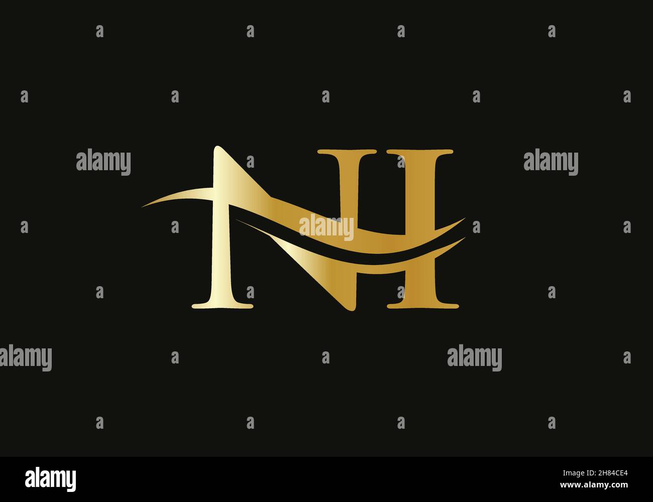 LOGO NI conçu pour l'identité de l'entreprise.Lettre ni créative avec concept de luxe Illustration de Vecteur