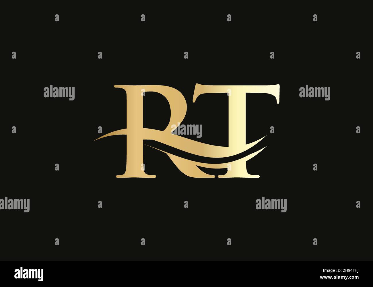 Logo Swoosh lettre RT pour l'identité de l'entreprise et de l'entreprise.Logo Water Wave RT et mode moderne Illustration de Vecteur