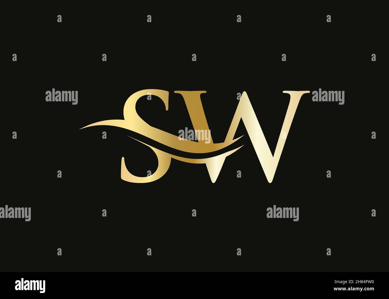 Lettre initiale logo lié au logiciel pour l'identité de l'entreprise et de l'entreprise.Modèle vectoriel de logo Modern Letter SW avec un design moderne et tendance Illustration de Vecteur