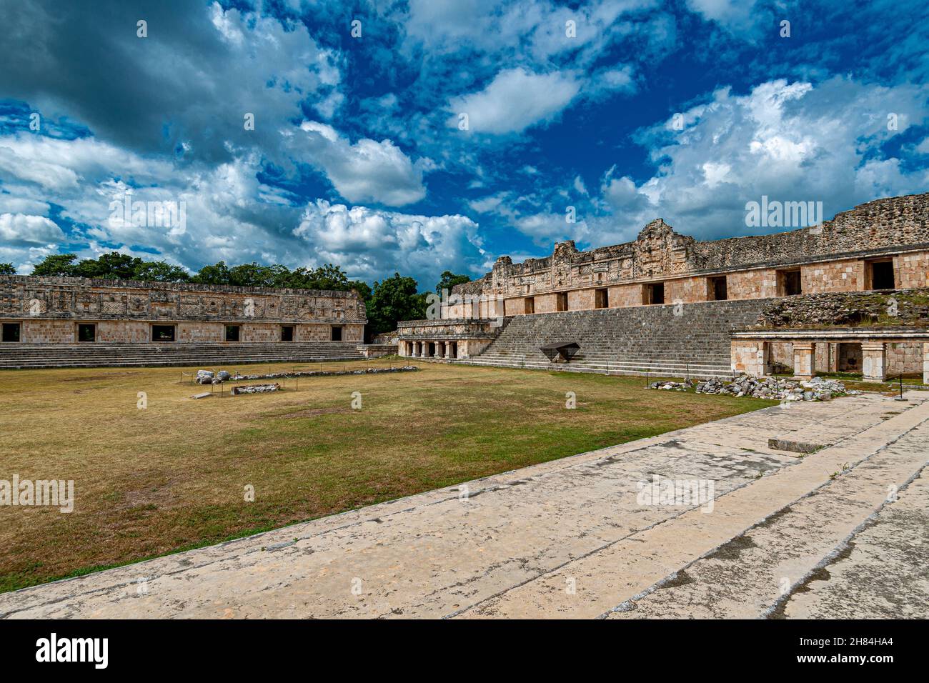 Site archéologique de l'ancienne ville maya d'Uxmal à Yucatan, Mexique Banque D'Images