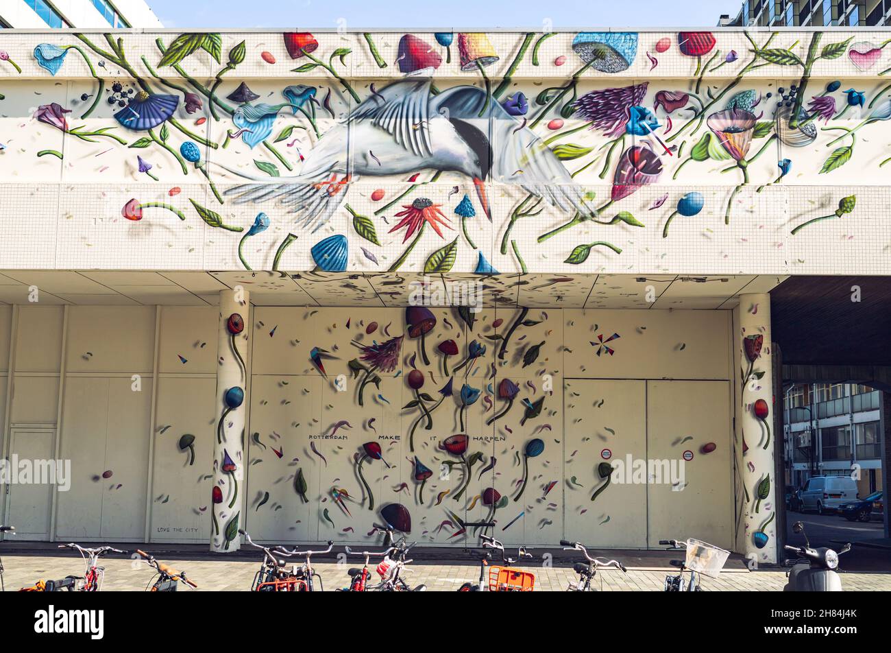 Les rues de Rotterdam, aux pays-Bas, durant les premiers jours de l'enfermement en 2020. Banque D'Images