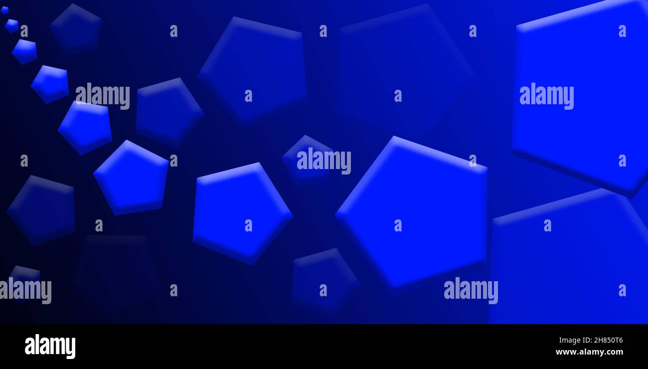 Magnifique arrière-plan bleuâtre ou toile de fond Design avec des formes de Pentagone Banque D'Images