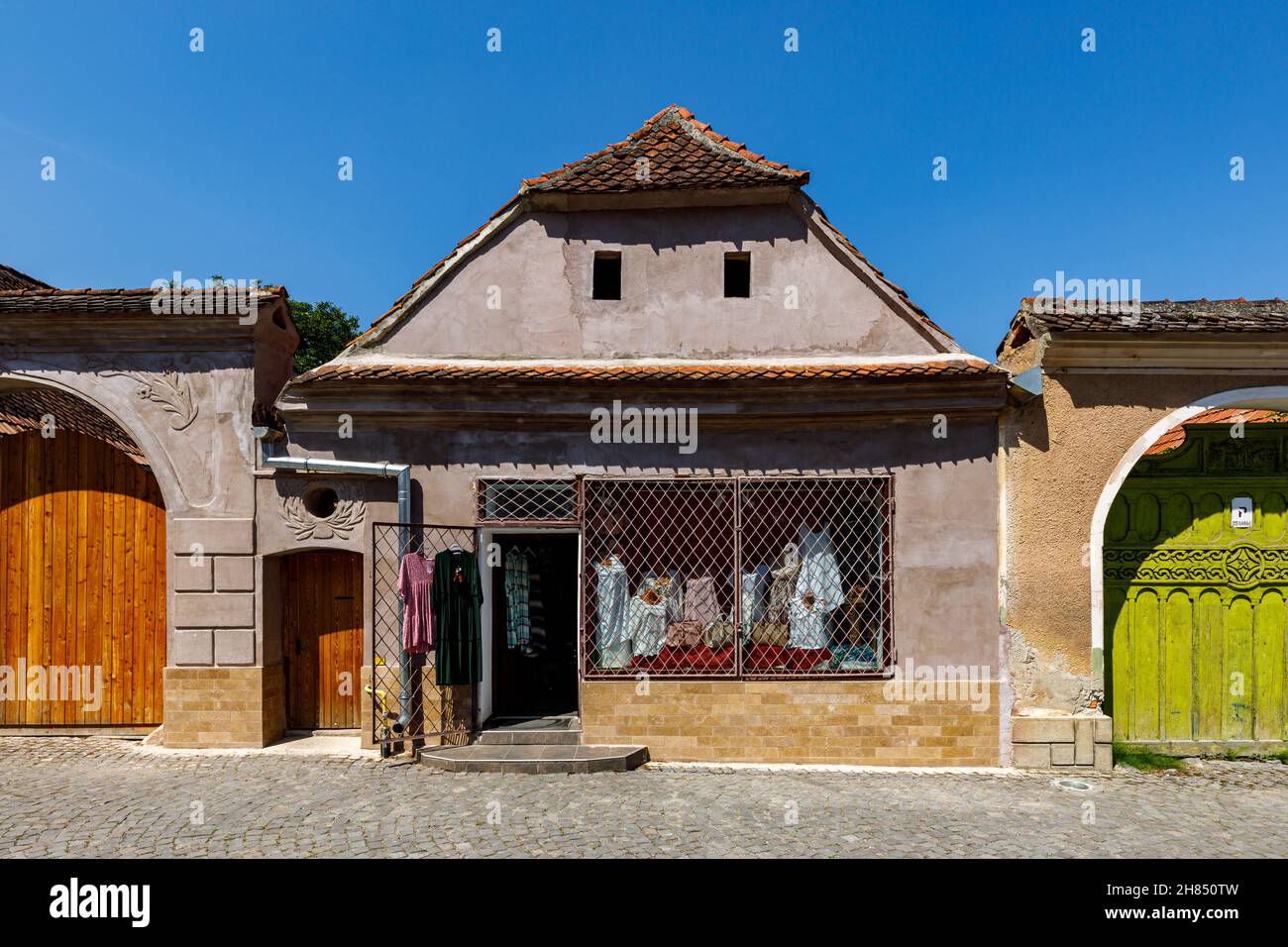 Maisons dans la ville de Rasnov ou Rosenau en Roumanie Banque D'Images