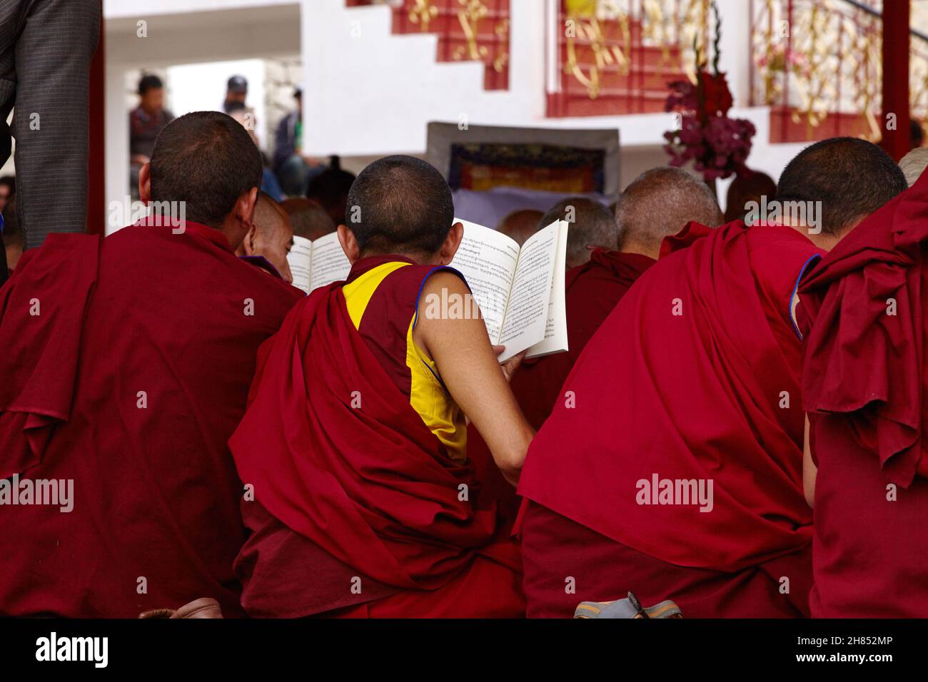 Disket, Nubra Valley.Inde.13 juillet 2017.Sa Sainteté les enseignements de trois jours du Dalaï Lama de 14 sur les « étapes de méditation » de Kamalashila Banque D'Images