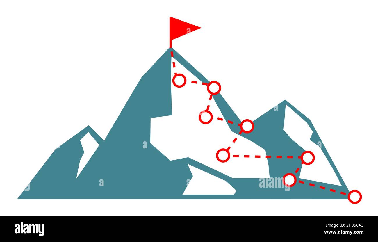 Parcours de progression de l'escalade.Concept de réussite d'entreprise Vector. Illustration de Vecteur