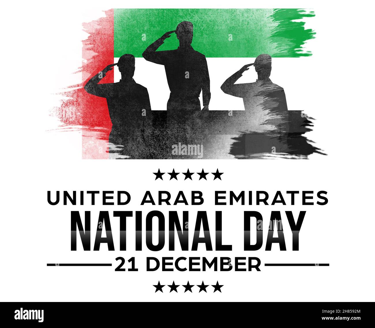Célébration de la Journée nationale des Émirats arabes Unis avec drapeau dans le style de peinture de splash Banque D'Images