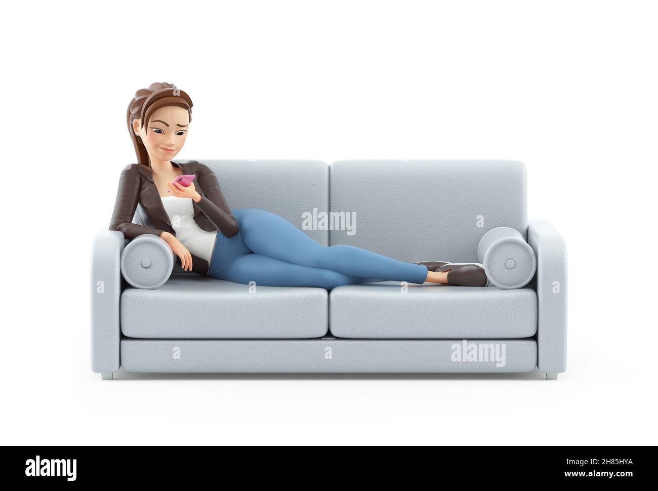 Femme allongée sur un canapé Banque d'images détourées - Alamy