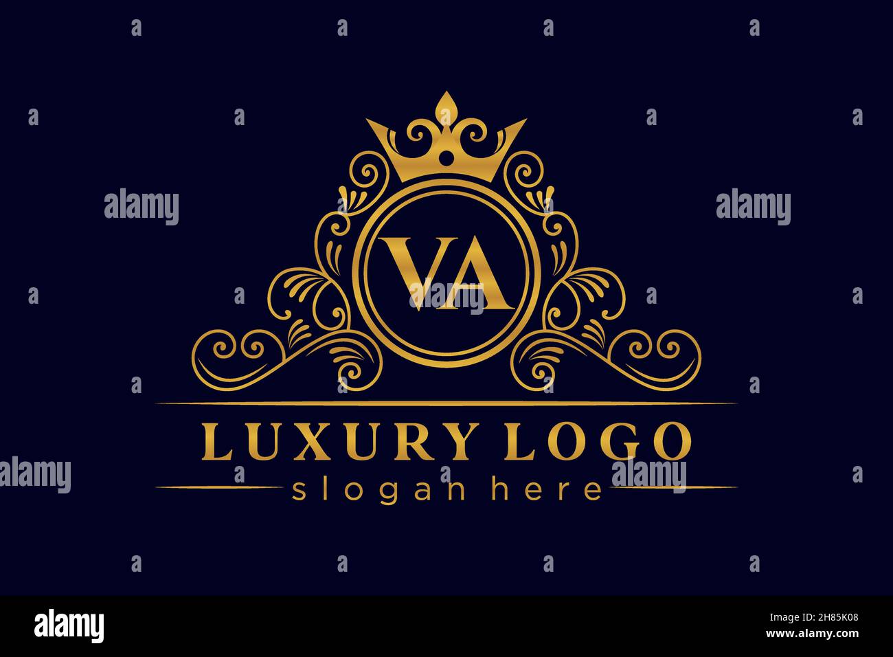 Va lettre initiale Or calligraphique féminin floral dessiné à la main heraldic monogramme ancien style vintage luxe logo design Premium Illustration de Vecteur