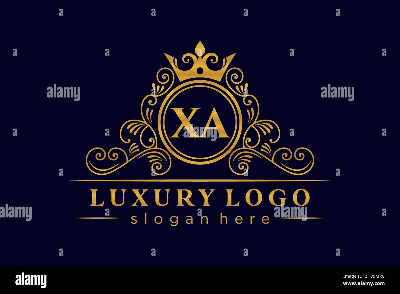 XA lettre initiale Or calligraphique féminin floral dessiné à la main heraldic monogramme ancien style vintage luxe logo design Premium Illustration de Vecteur
