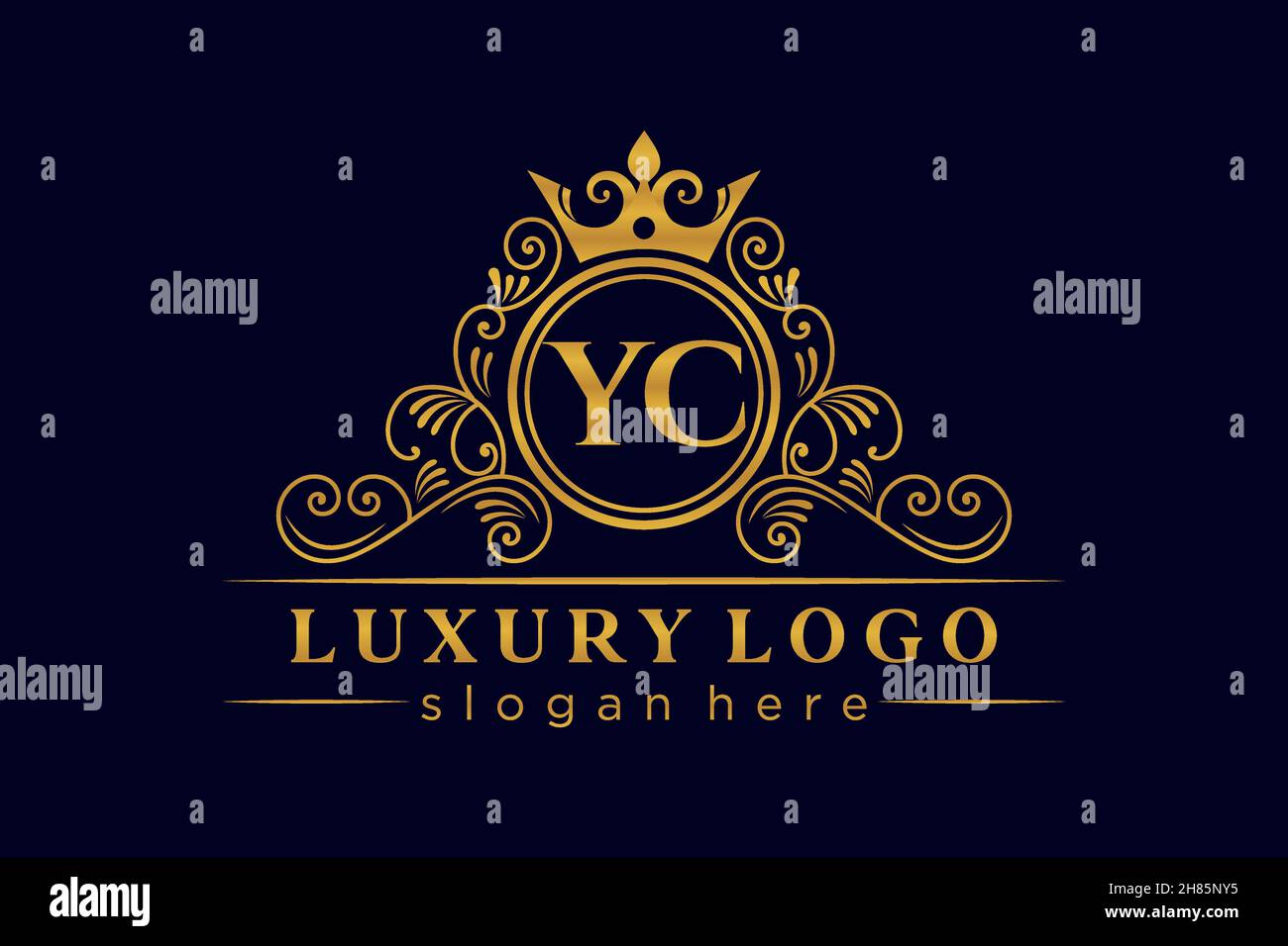 YC lettre initiale Or calligraphique féminin floral dessiné à la main heraldic monogramme ancien style vintage luxe logo design Premium Illustration de Vecteur