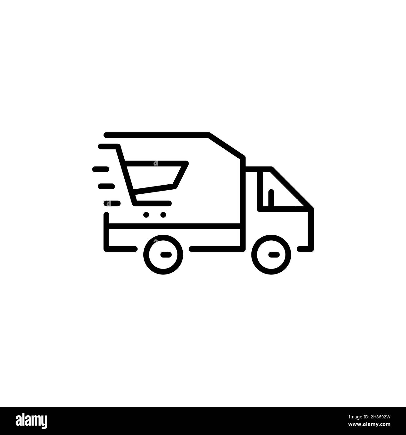 Icône de camion de livraison d'achats en ligne.Pixel parfait, contour modifiable Illustration de Vecteur