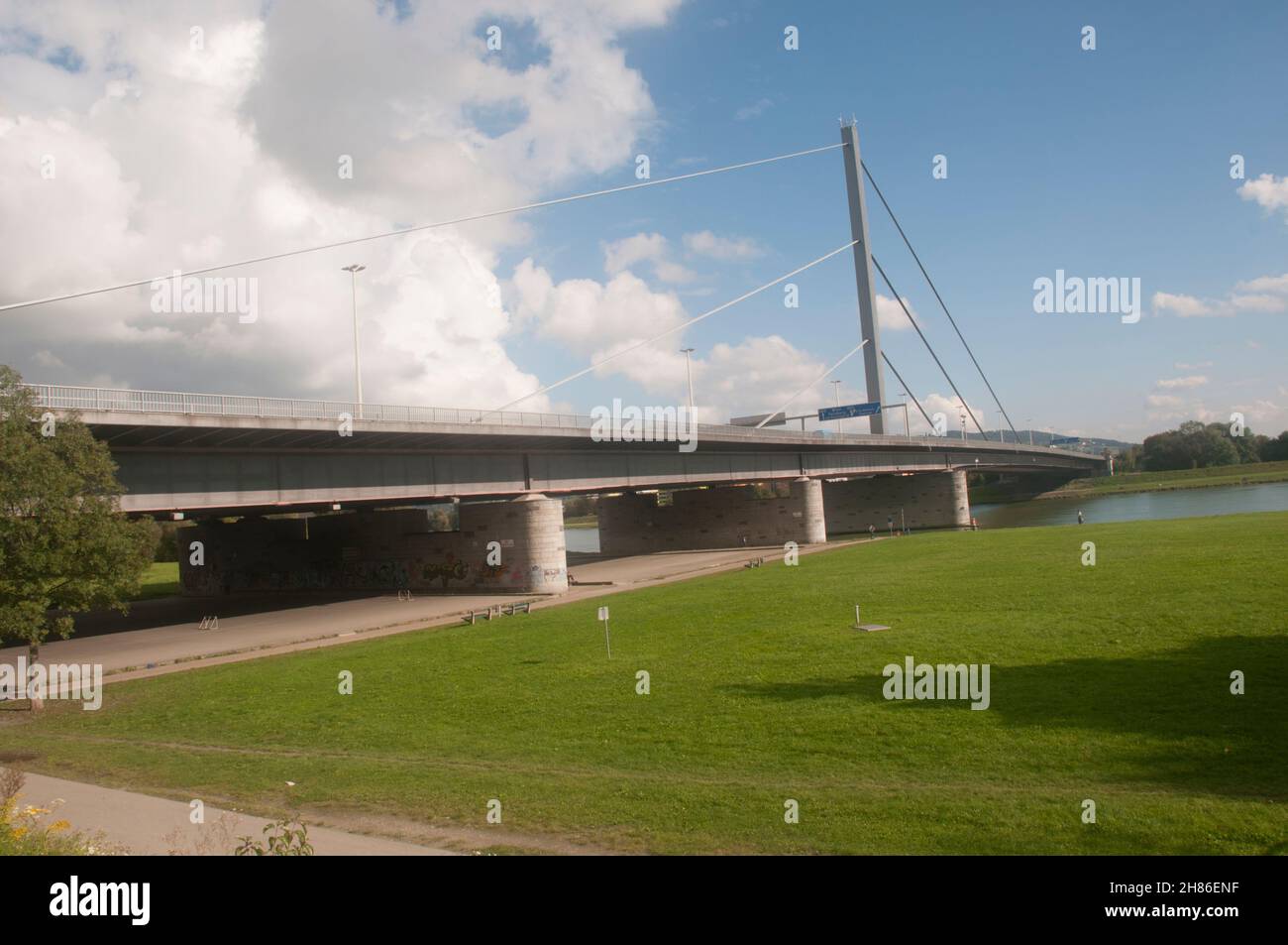 Voest pont sur le Danube, Linz, Autriche Banque D'Images