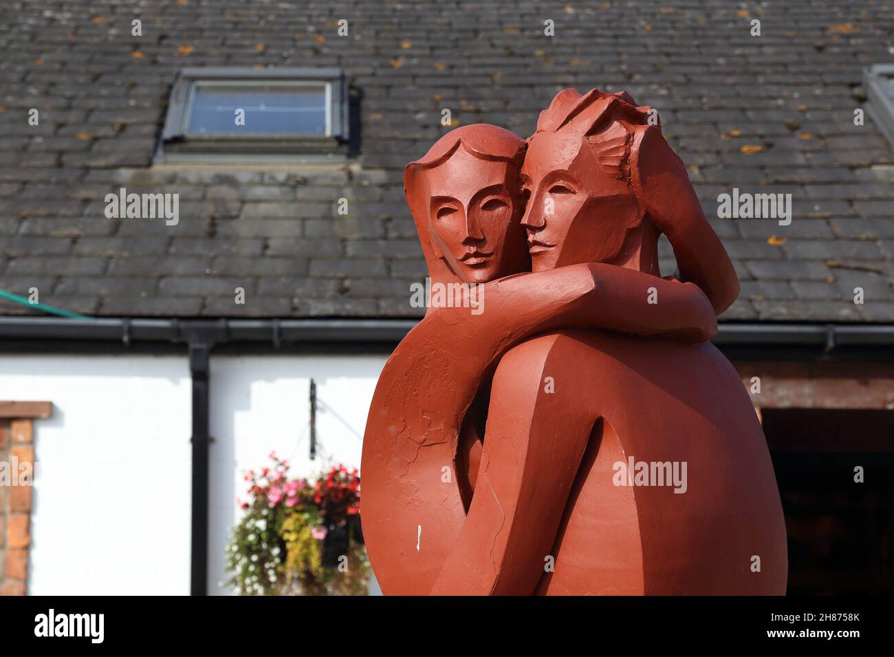 GRETNA GREEN, GRANDE-BRETAGNE - 13 SEPTEMBRE 2014 : c'est un fragment du monument aux amoureux du village écossais, célèbre pour les mariages de la course Banque D'Images