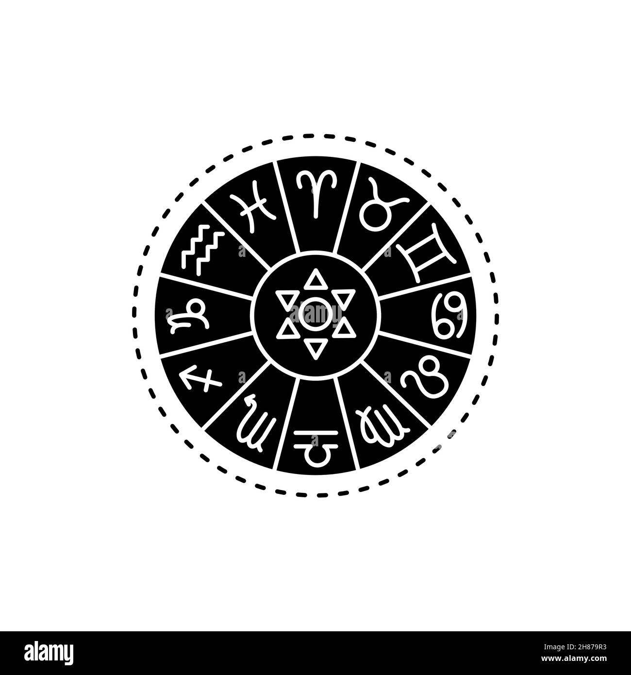 Icône de ligne de couleur de symbole d'horoscope. Elément vectoriel isolé. Pictogramme de contour pour la page Web, l'application mobile, la promotion Illustration de Vecteur