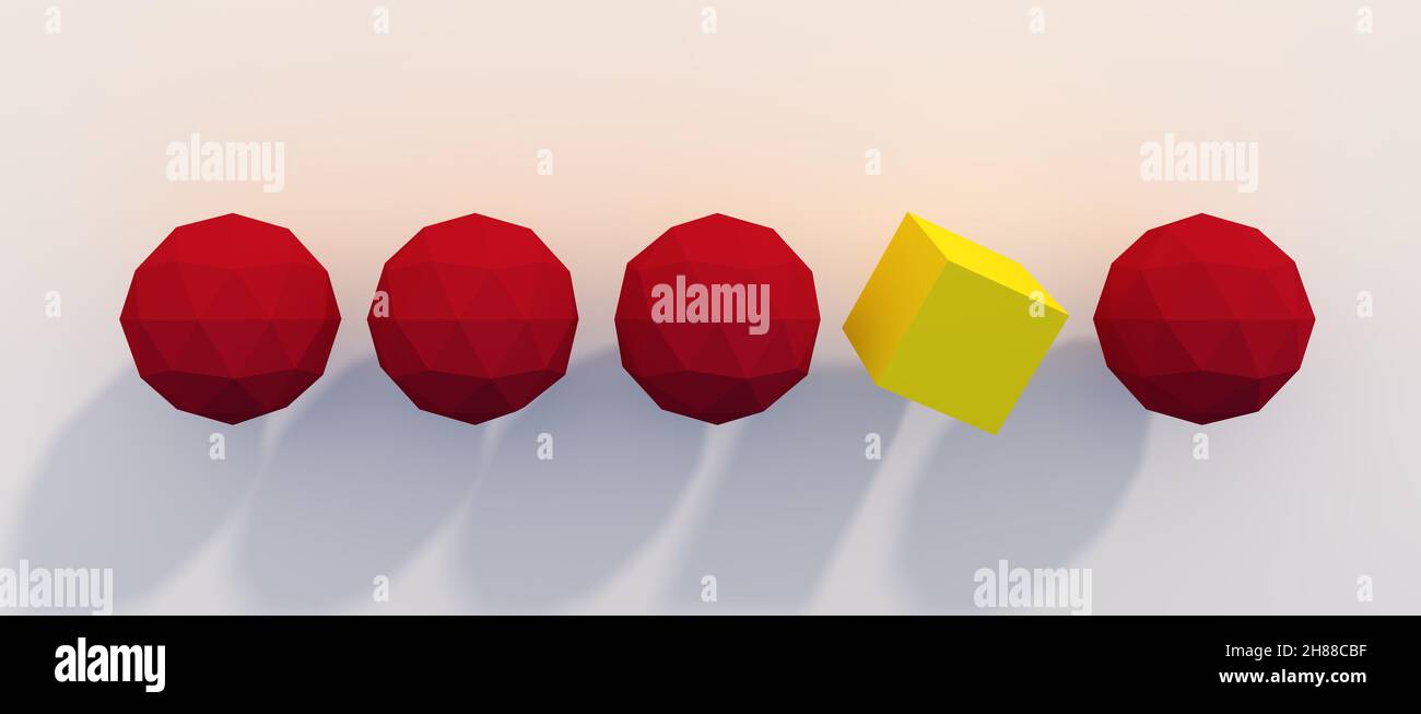 Formes géométriques abstraites.Illustration du leadership commercial.rendu 3d Banque D'Images