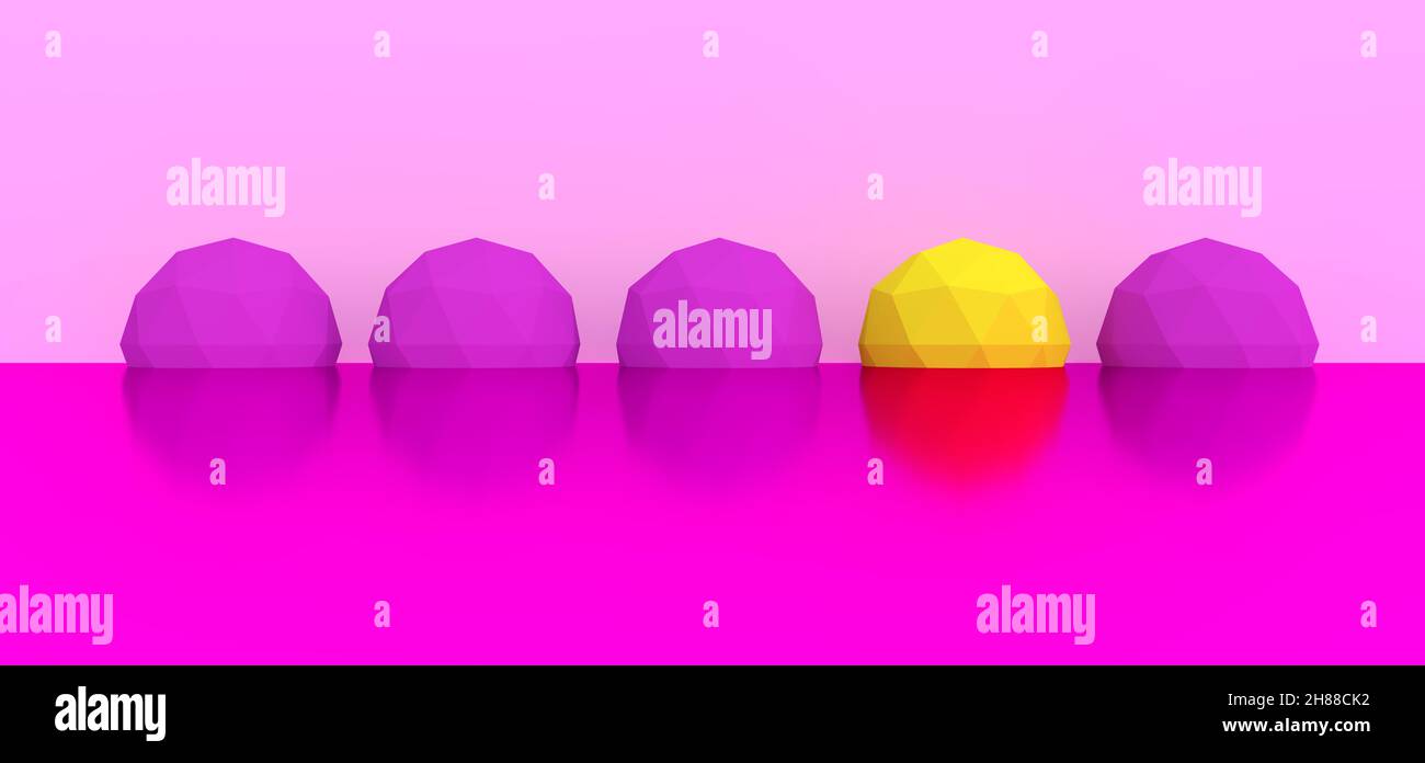 Formes géométriques abstraites.Illustration du leadership commercial.rendu 3d Banque D'Images