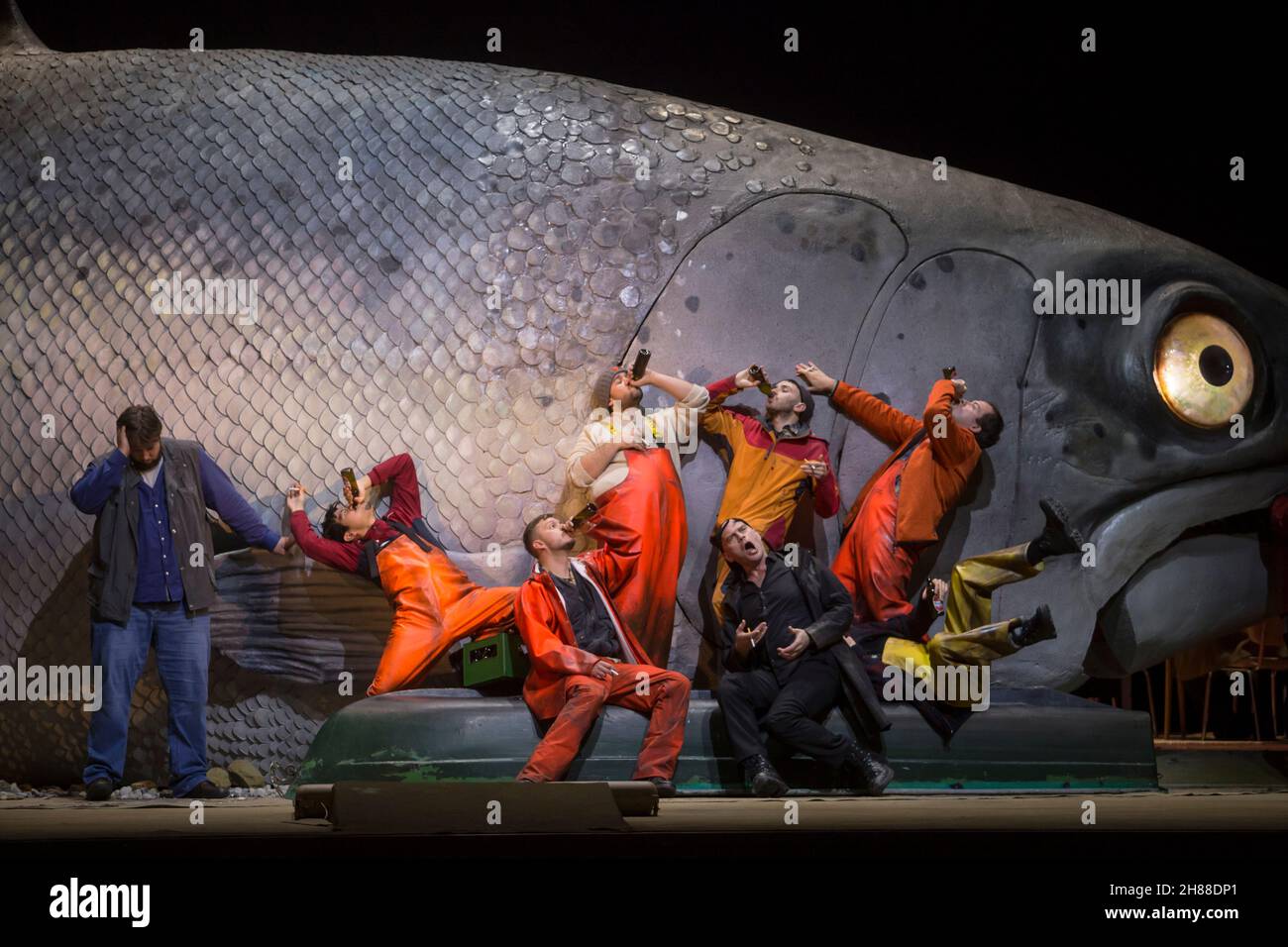 23 novembre 2021, Berlin: Photo et répétition de la télévision pour la première de l'opéra "Leepess" musique de Peter Eötvös, texte de mari Mezei après la trilogie de Jon Fosse, Staatsoper Unter den Linden.Photo: Nina Hansch/dpa Banque D'Images