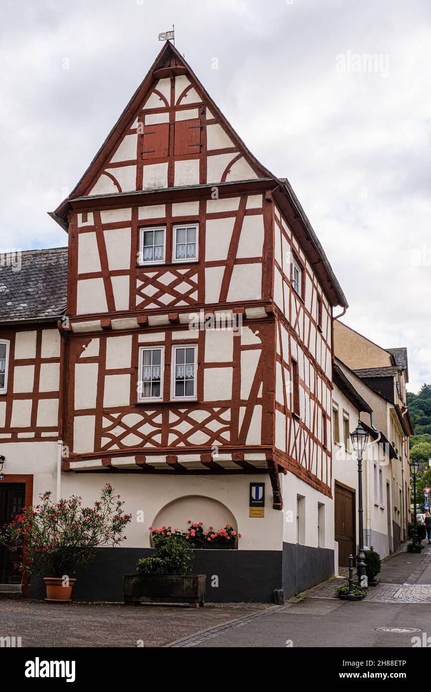 Maison à colombages à Boppard sur le Rhin Banque D'Images